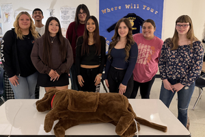 FHS Veterinary Science students gathered around the Canine CPR Trainer