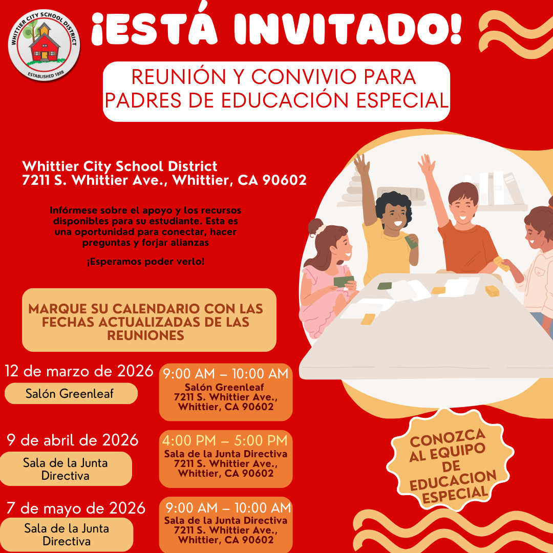 SPED flyer meeting with dates in spanish