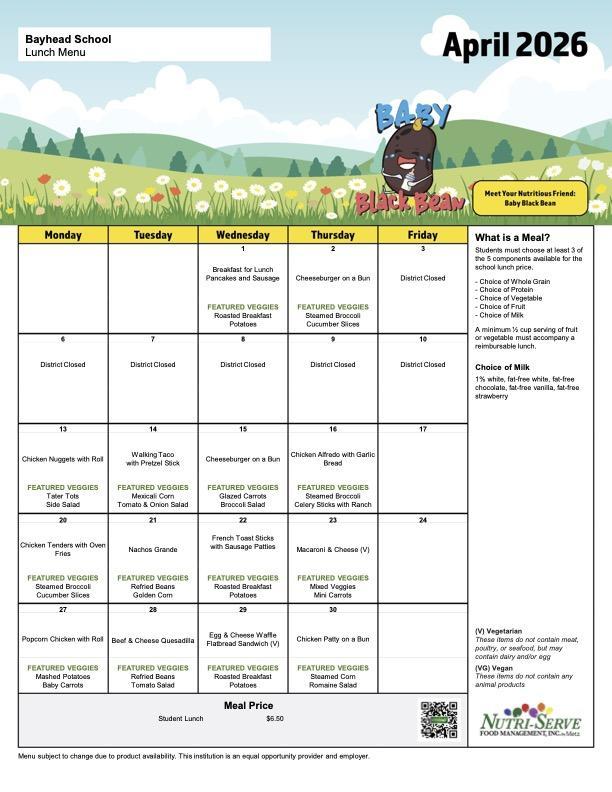 April Lunch Schedule