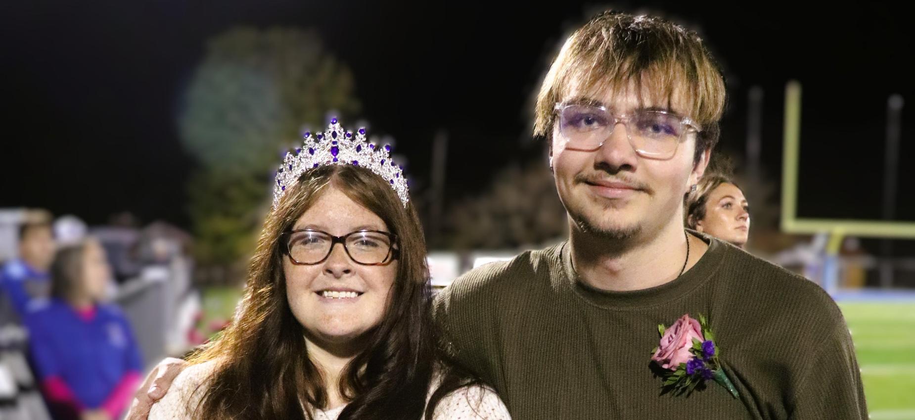 This year's Homecoming Queen, Sadie Eller, and her escort, Drake Menhart