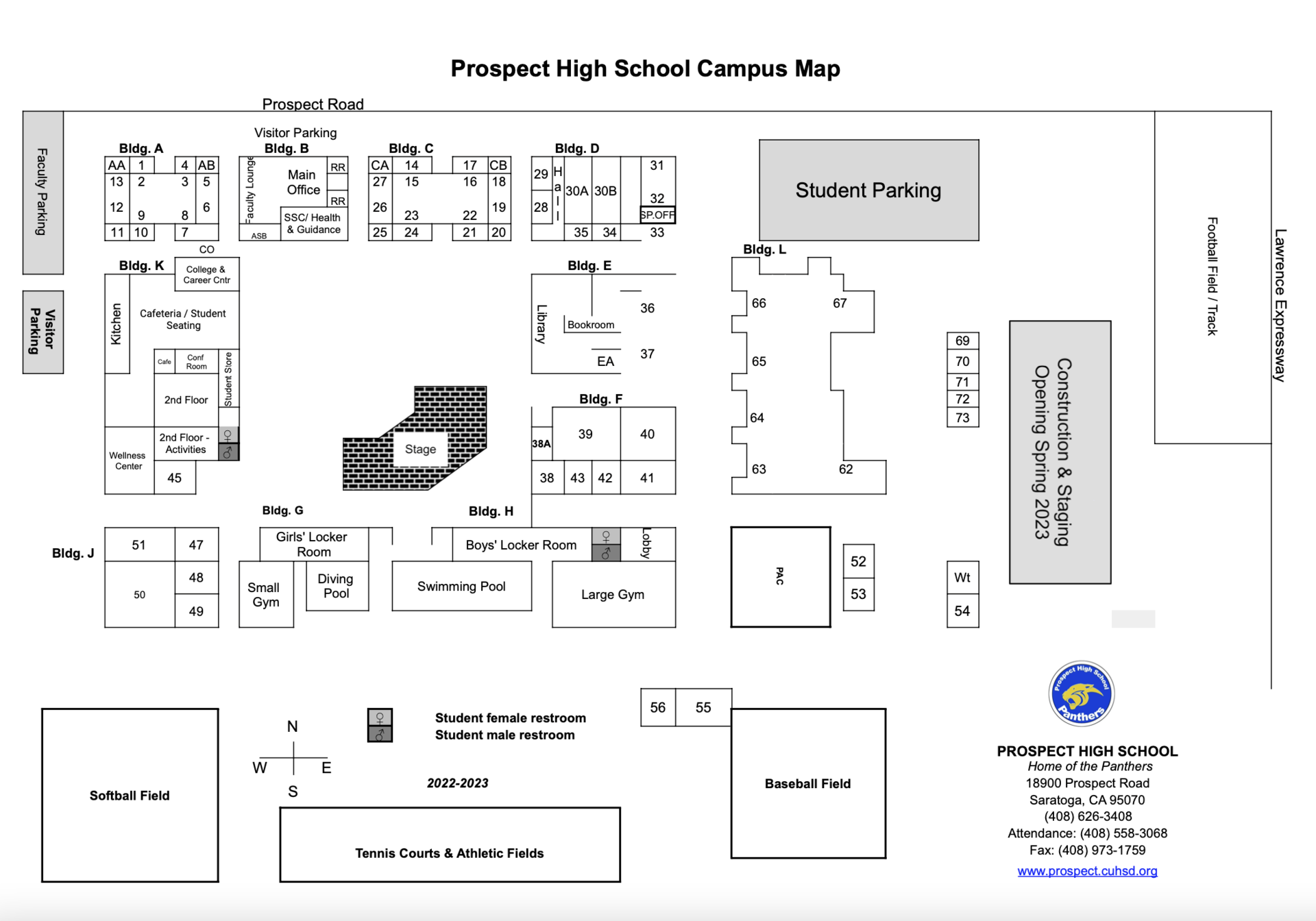 Campus Map Contact Us Prospect High School