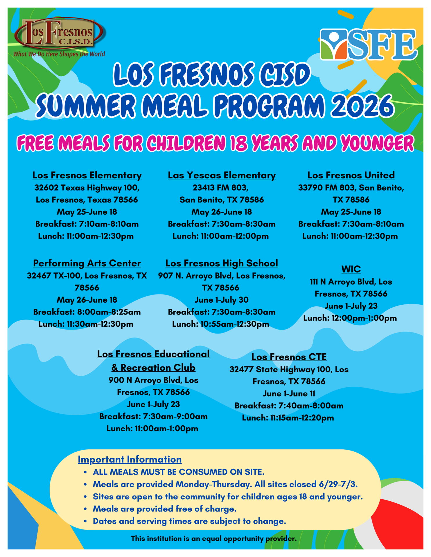 Summer Meals updated