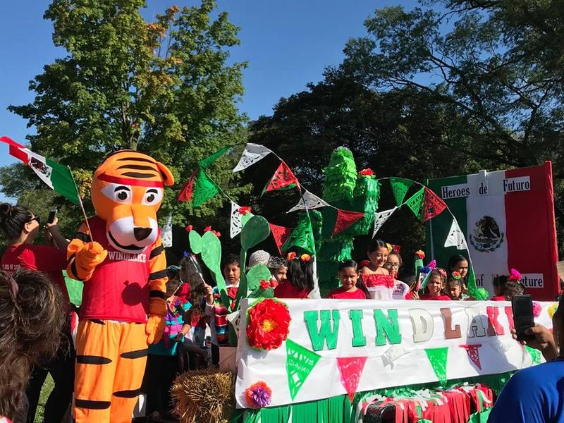 Students on float