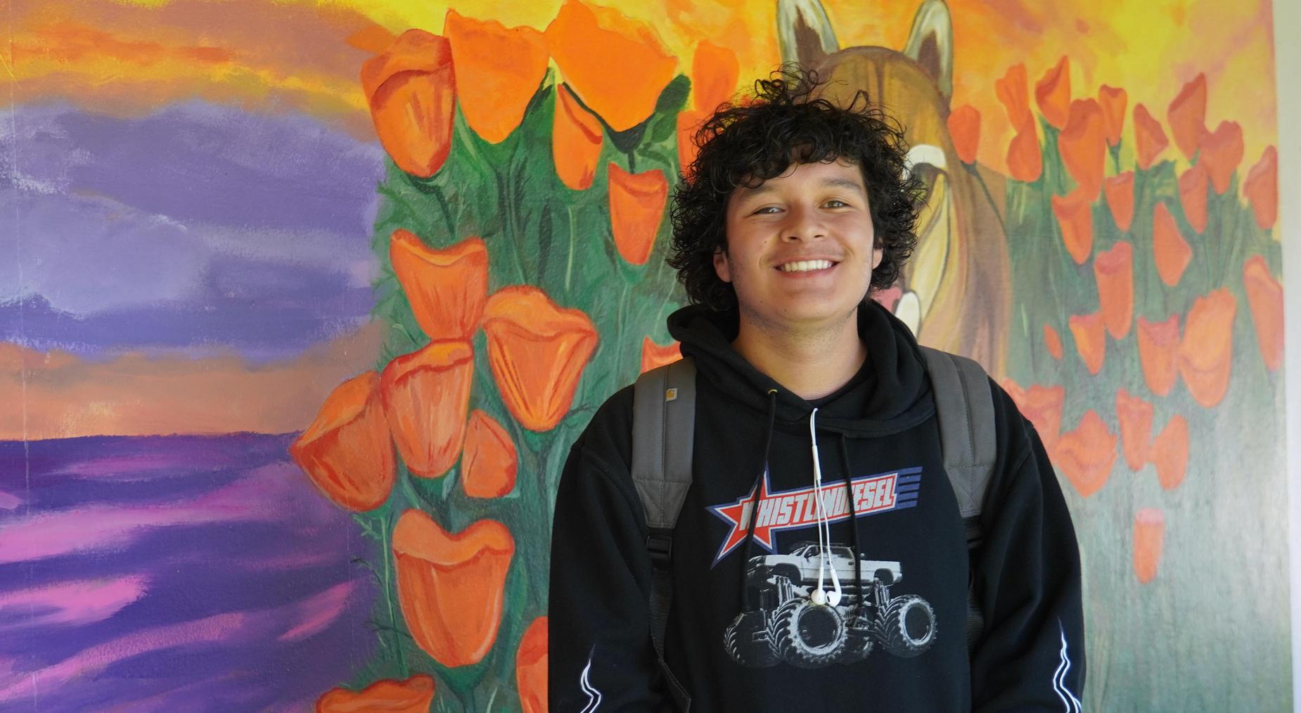 Happy student smiling.