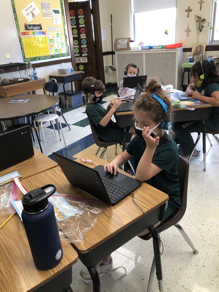 Third grade has been working hard on their i-Ready diagnostic tests.   The whole school is in the middle of the diagnostic testing period for the first trimester. The AR program is now up and running so the students are all taking their STAR test to find out their reading levels.  They will begin taking book tests later this week.