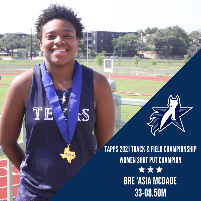 TAPPS 2021 Track and Field Women Shot Put Champion