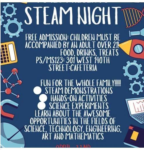 Steam Night flyer with details of the workshop