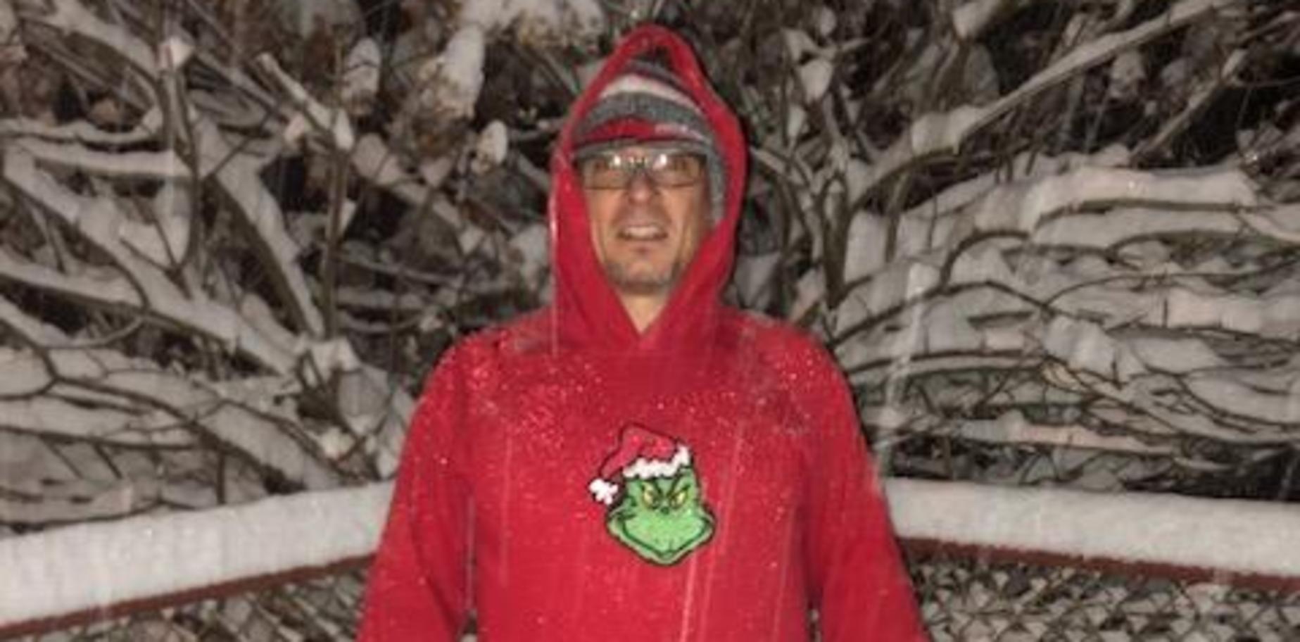 picture of Mr. Blum in the snow