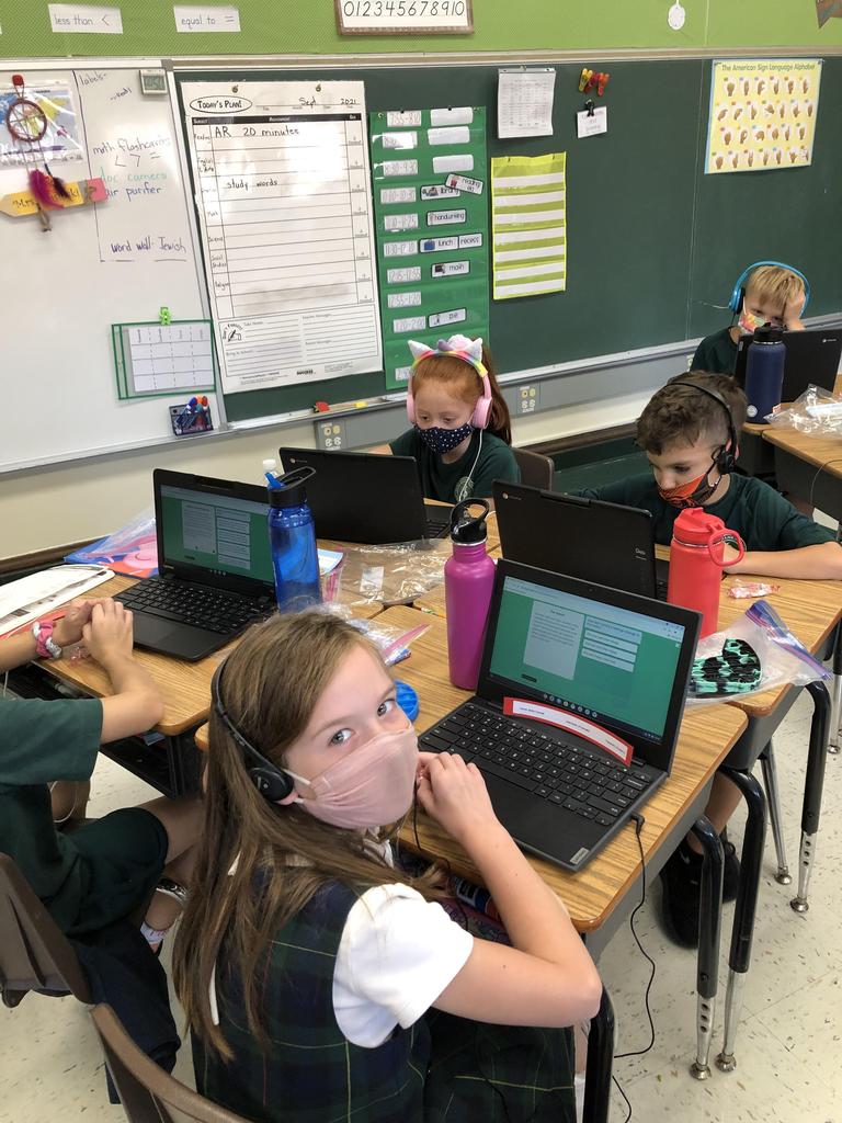 Third grade has been working hard on their i-Ready diagnostic tests.   The whole school is in the middle of the diagnostic testing period for the first trimester. The AR program is now up and running so the students are all taking their STAR test to find out their reading levels.  They will begin taking book tests later this week.