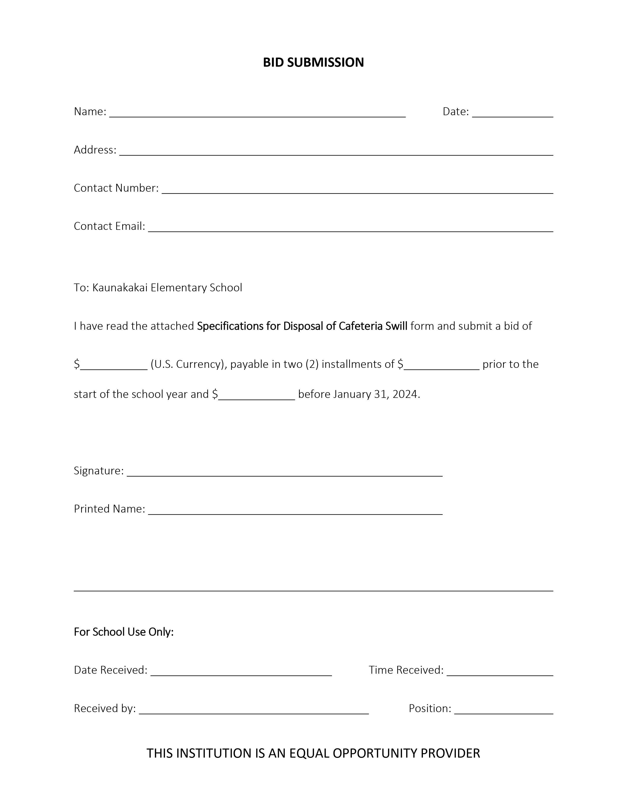 Swill Cafeteria Kaunakakai Elementary School/Maui District