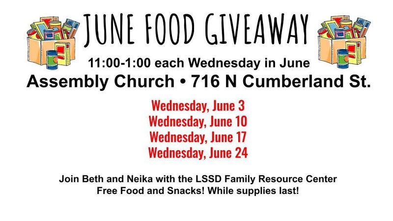 flyer with dates to get free food in June on Wednesdays