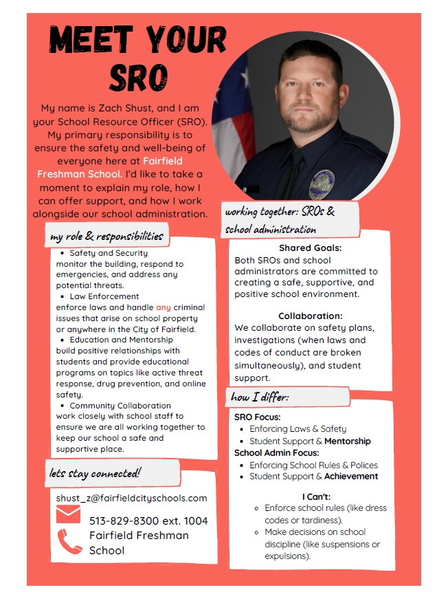 School Resource Officer Zach Shust's info page on our website.