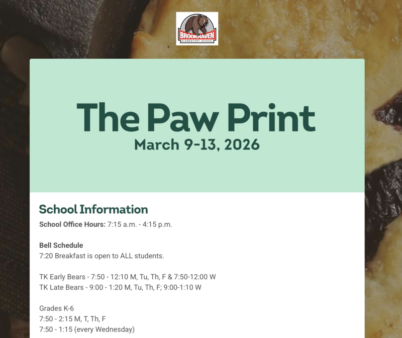 The Paw Print: Week of March 9th