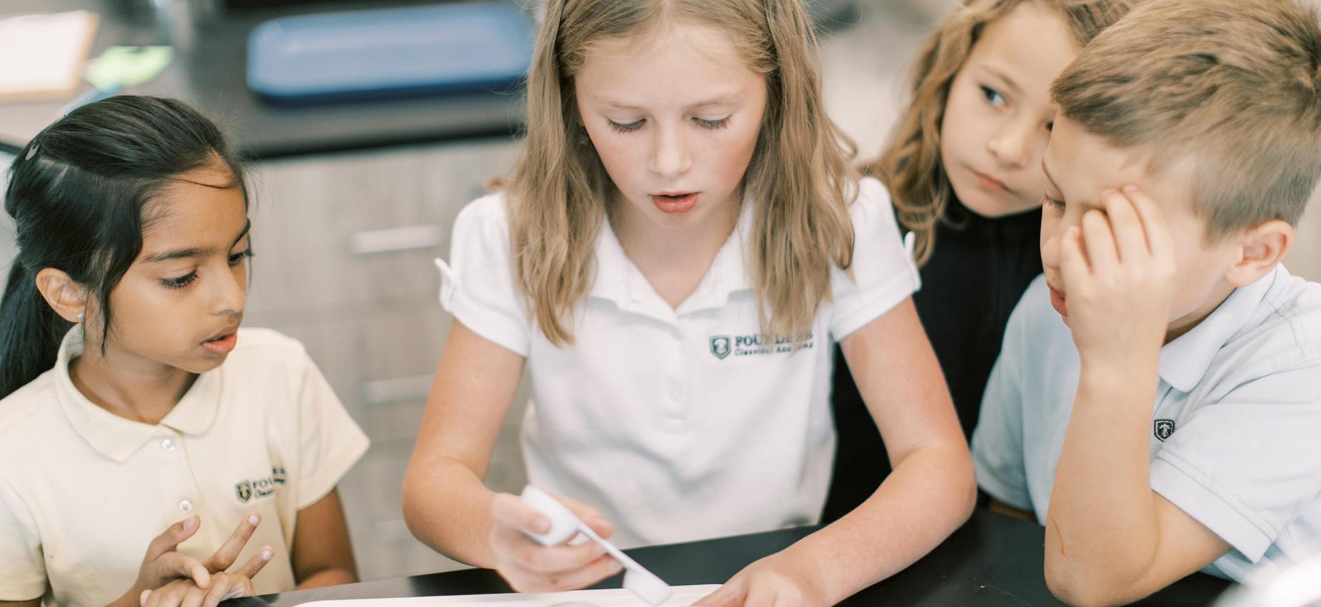 Students working on a science project