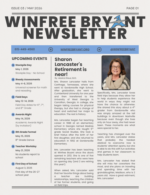 Cover Sheet May Newsletter