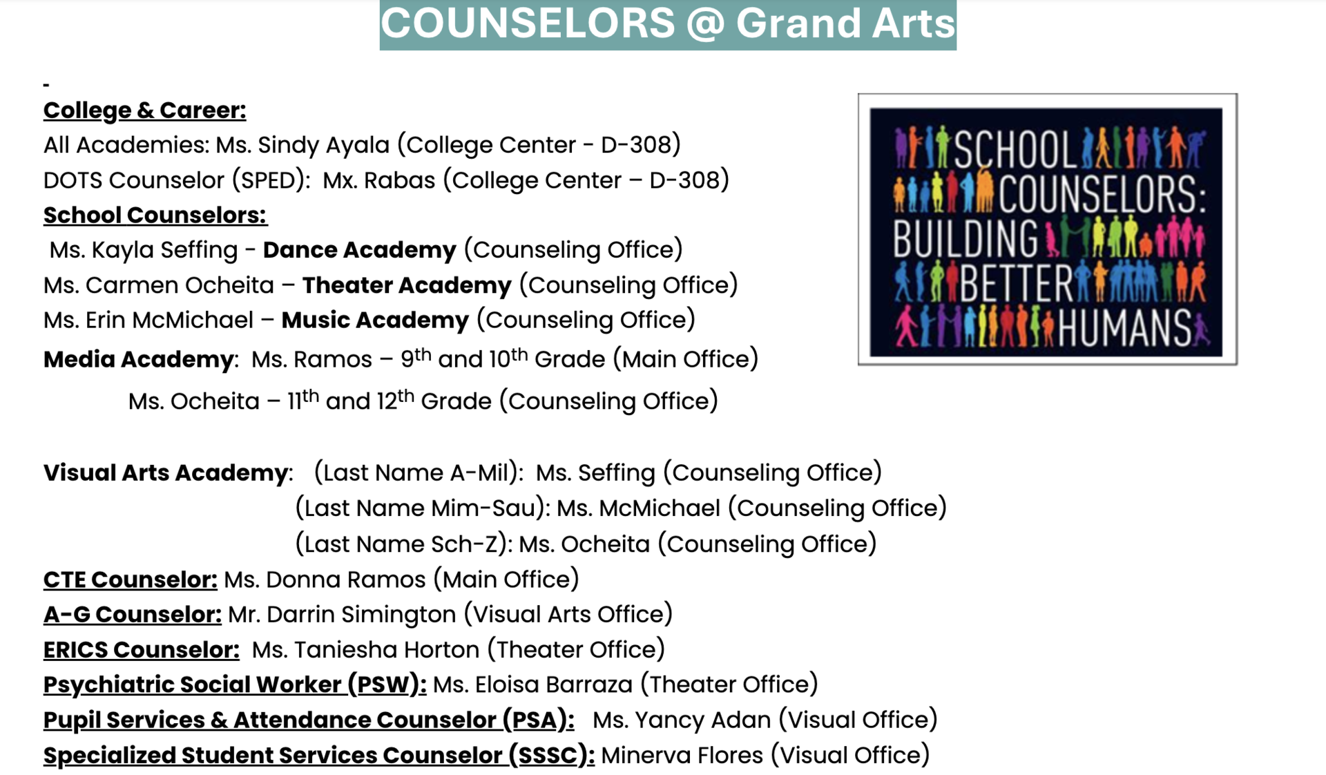counselor info