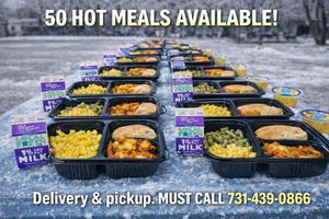 Balanced hot meals on a table