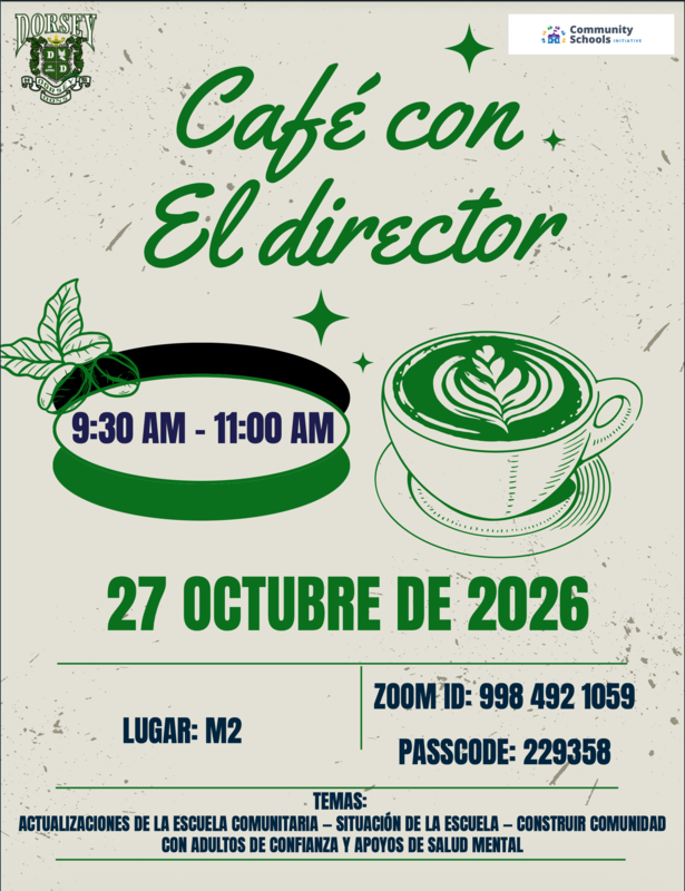 coffee witht he prncipal flyer español