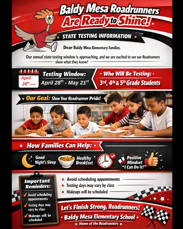 Our annual state testing window is coming up!