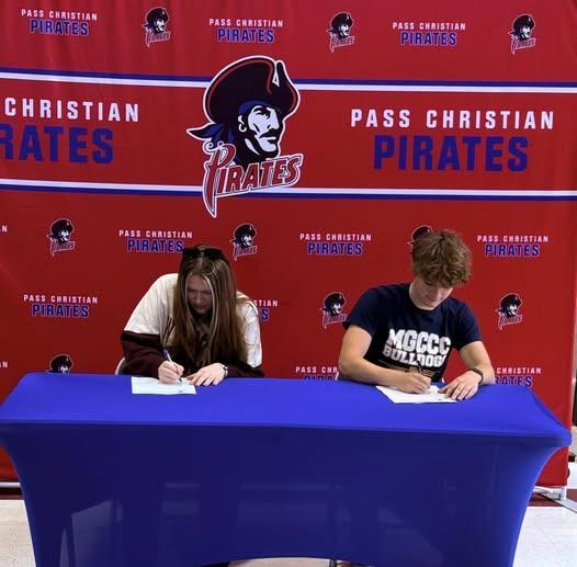 Congratulations Mason Fryer (MGCC Cheer)   and Ava Borries (PRCC Archery) on signing their letter of intents!