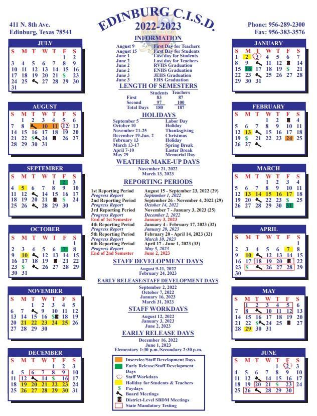 2022-2023 School Calendar - New | Freddy Gonzalez Elementary 2022-2023 School Calendar - New | Freddy Gonzalez Elementary