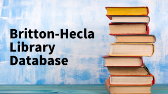 Colorful stacked books with text about BHS Library Access and inquiry details.