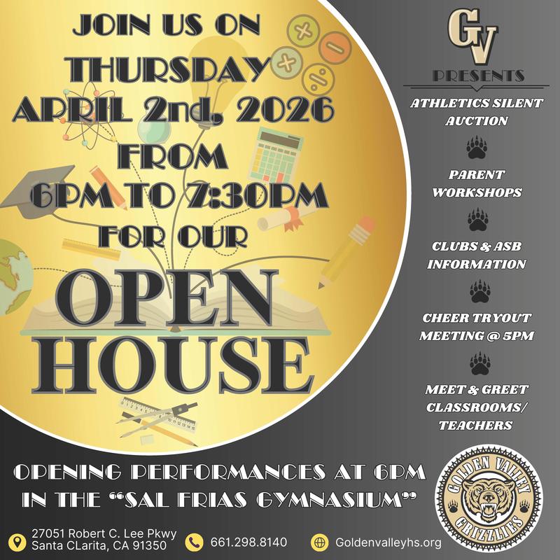 GV Open House - Thursday, April 2nd Featured Photo