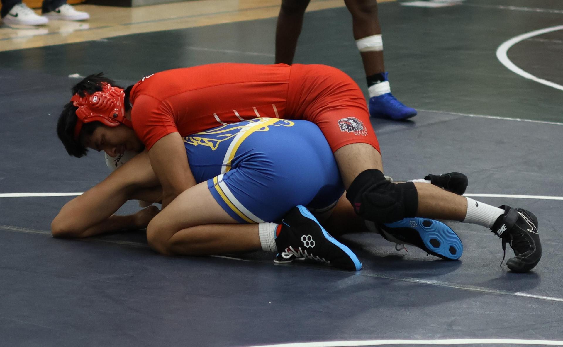 Boys wrestling in the Liberty Duals event 68