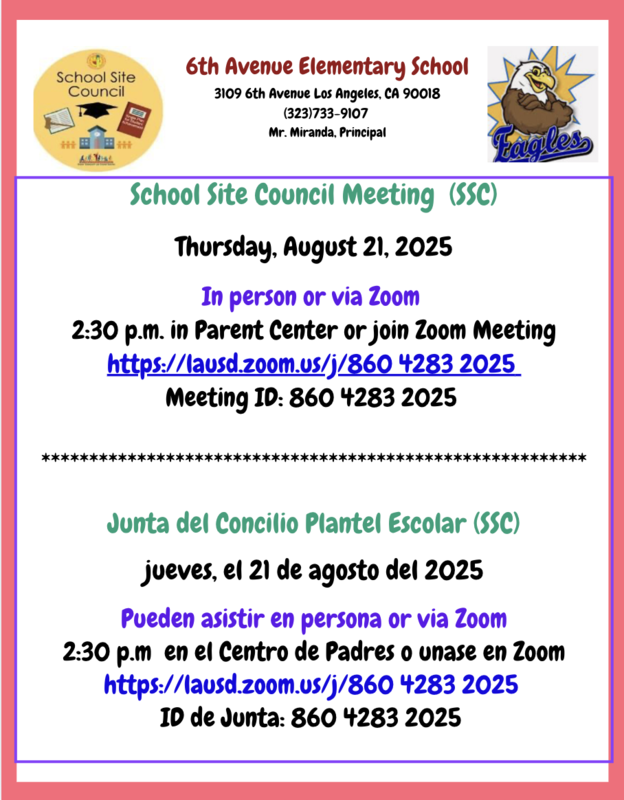 Thursday, August 21, 2025 @2:30 p.m./jueves, 21 de agosto de 2025 @2:30 p.m.
