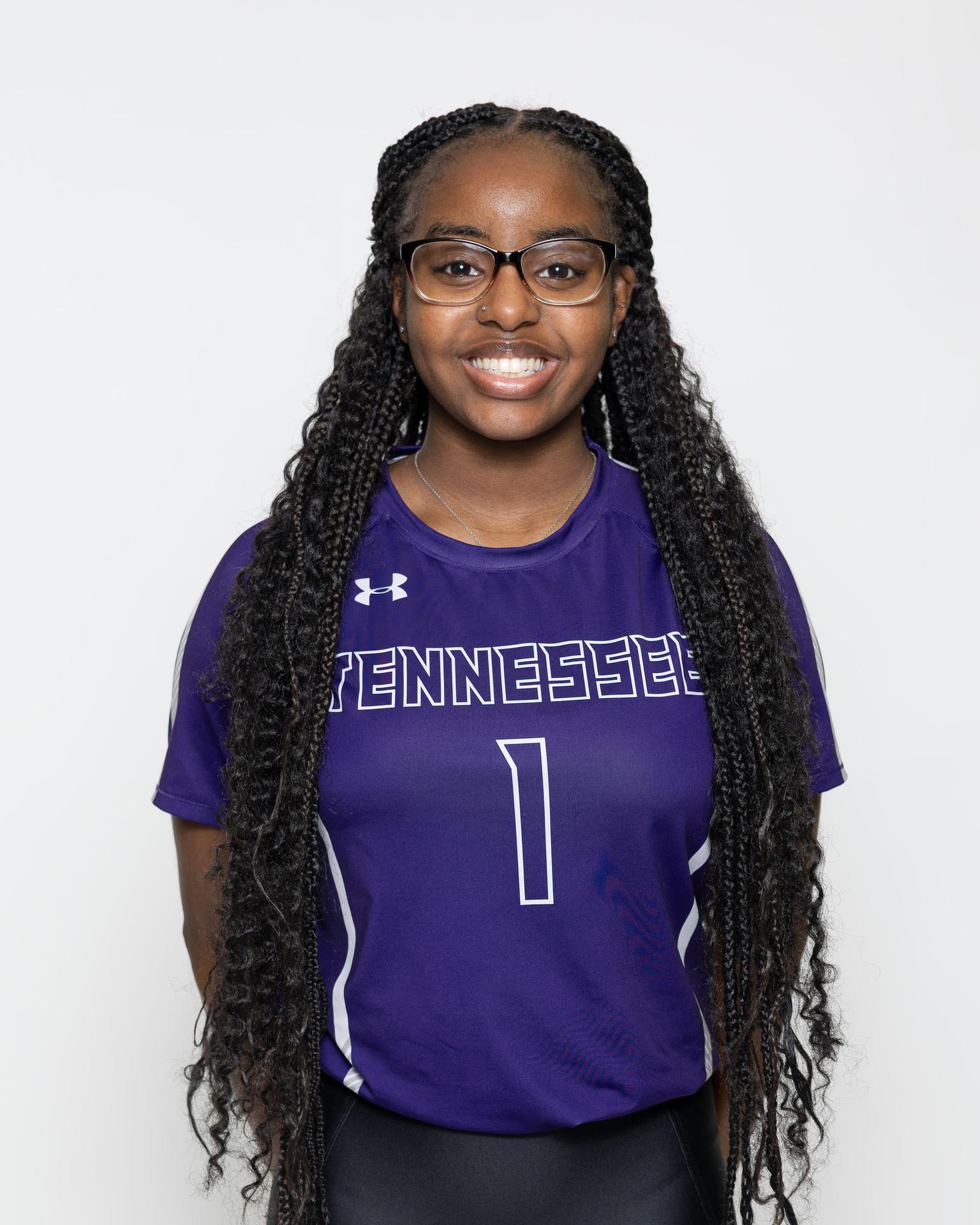 number 1 female volleyball player posing 