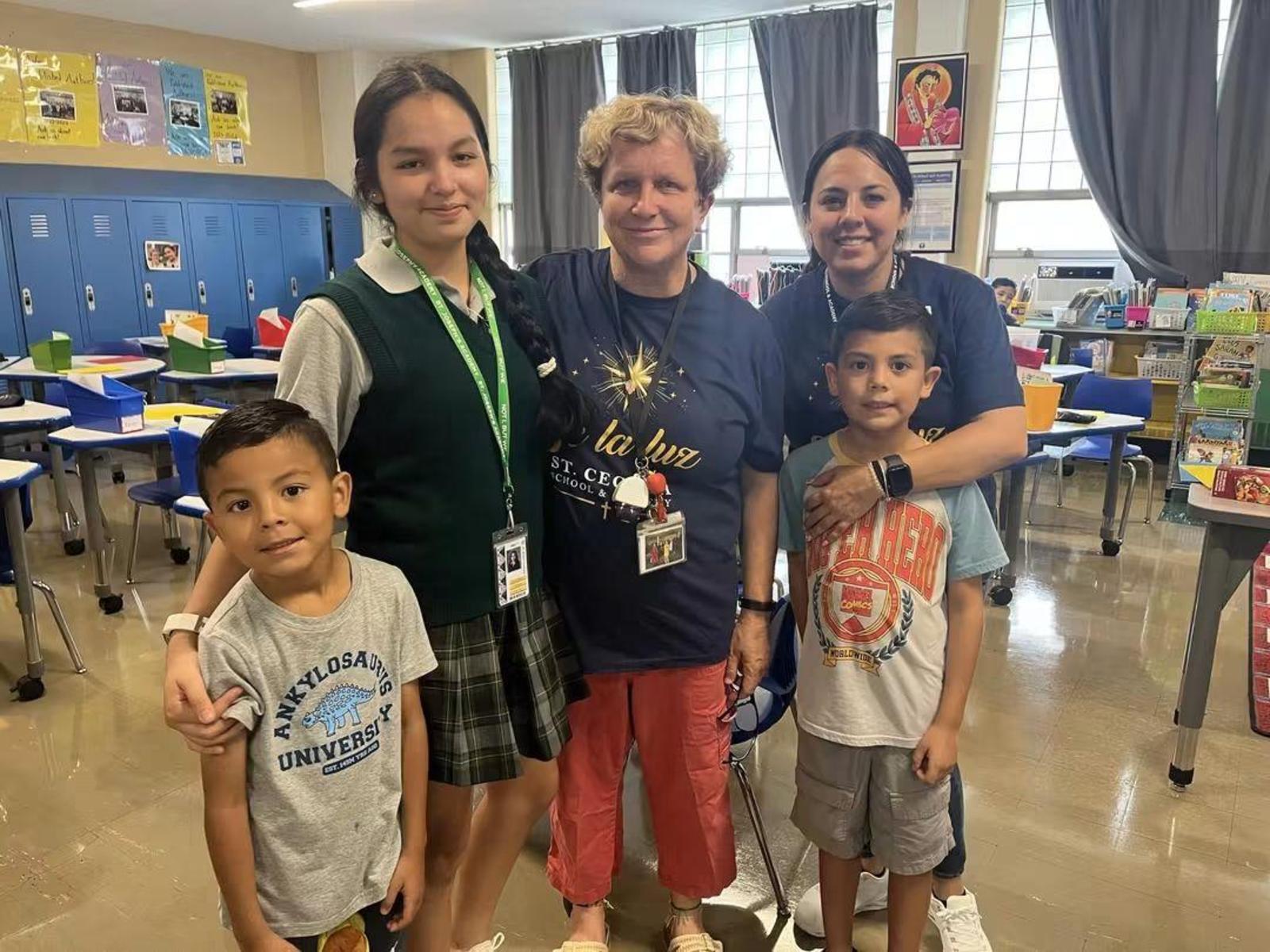 A family with the teacher