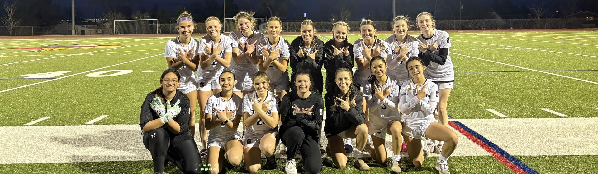 HS girls soccer team after a win