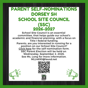 Parent Self Nomination Flyer for School Site Council