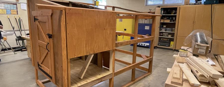 Mr. Royer's Adaptive Technology class built a chicken coop from the ground up!
