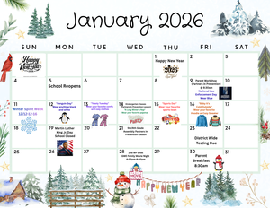 January 2026 Calendar-George Washington School