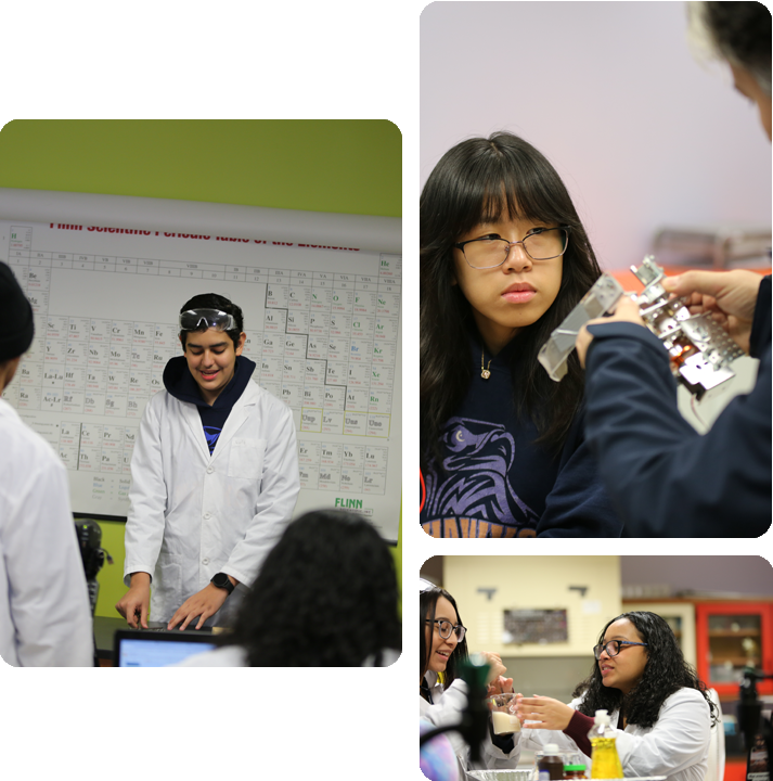HSA McKinley Park High School student drawing at a desk in a classroom setting