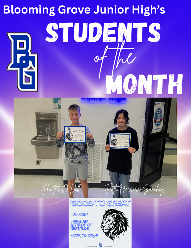 BGJH Students of the Month Featured Photo