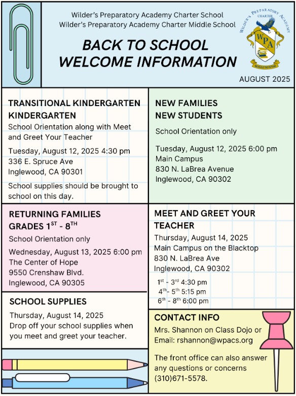 BACK TO SCHOOL WELCOME INFO 2025-26 SY Featured Photo
