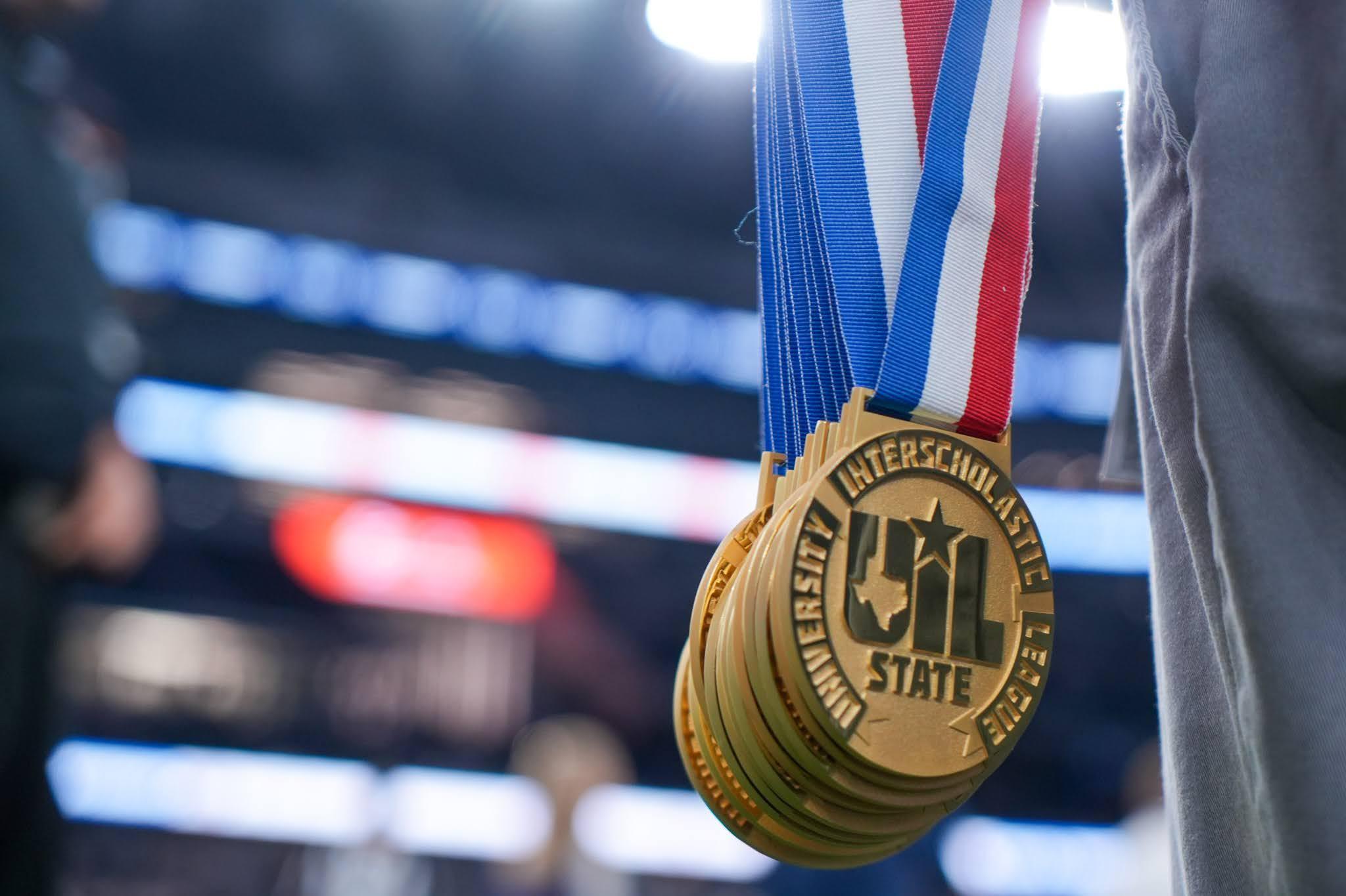 UIL medals at a stadium