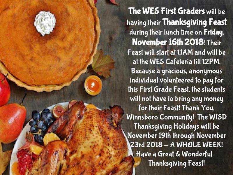 First Grade Feast on November 16th 2018