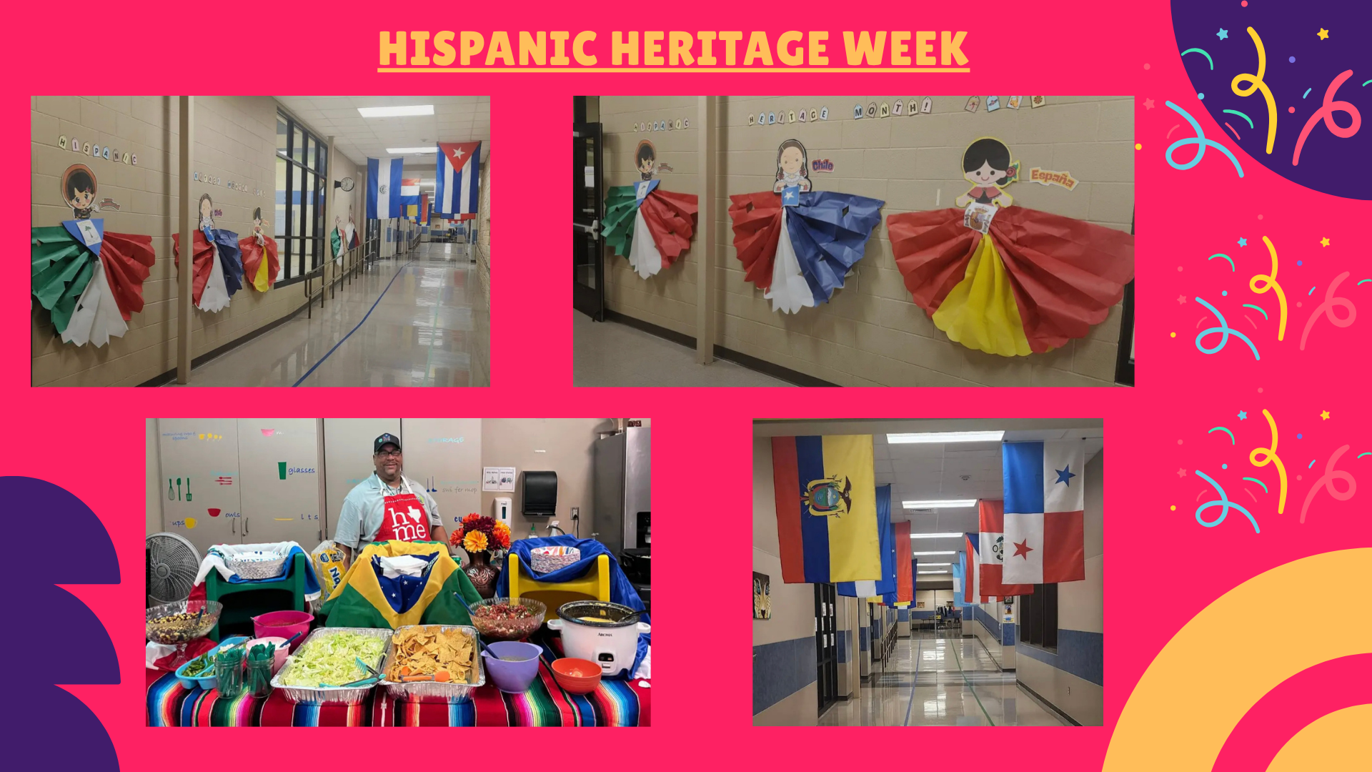 Pictures of Hispanic decorations for Hispanic Heritage week.