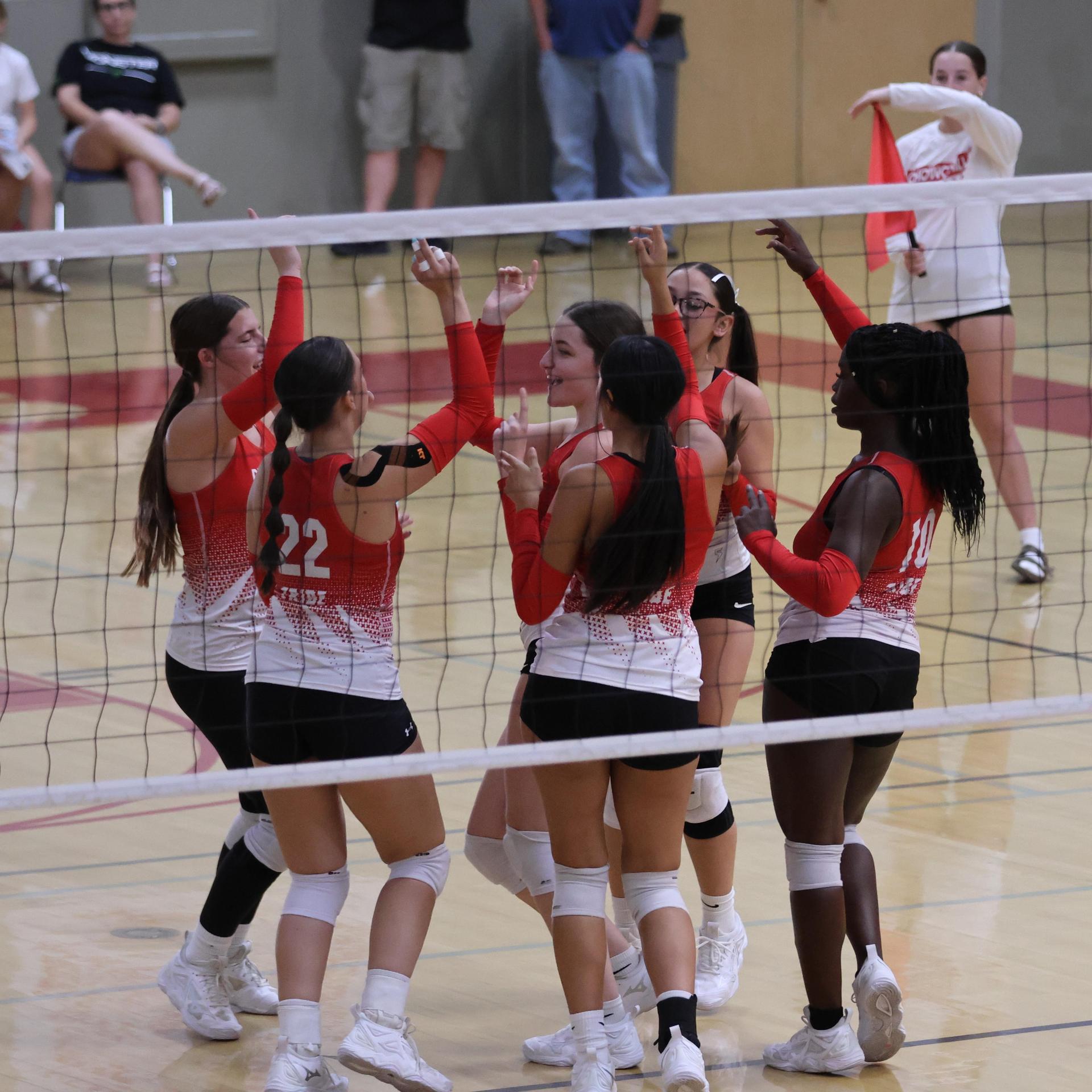 Varsity girls Volleyball playing vs. Madera 20