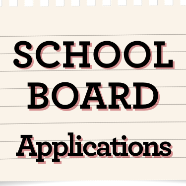Paper with "School Board Applications" written across it