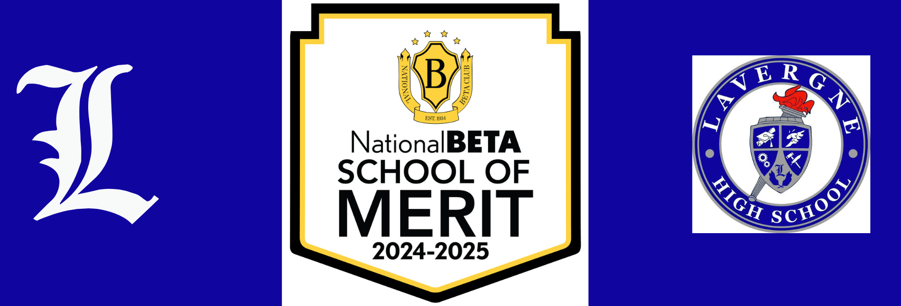 National BETA Club seal, LHS L and LHS crest images