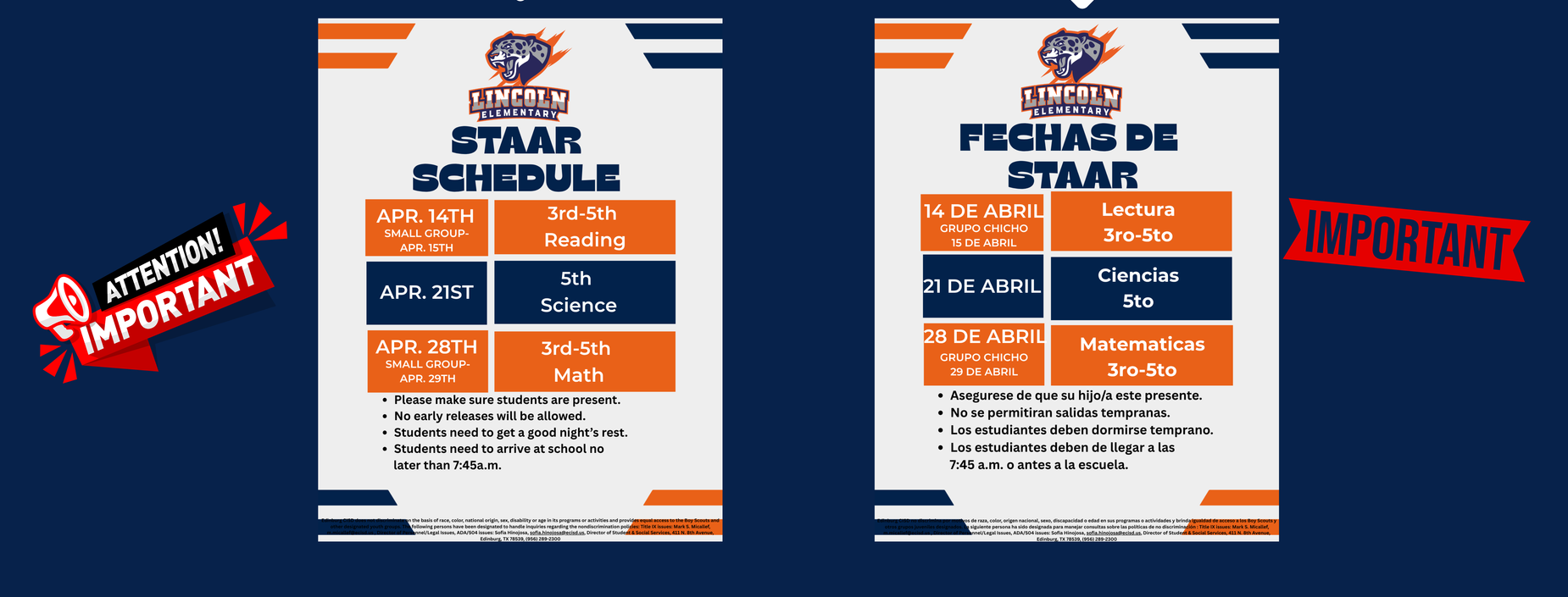 Important STAAR dates