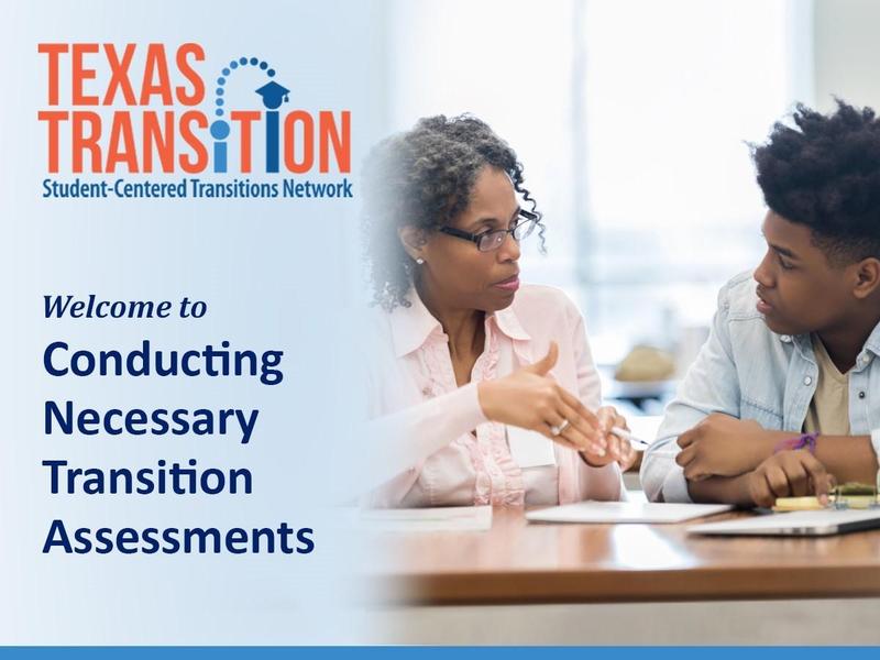 Texas Transition Image of transition assessment