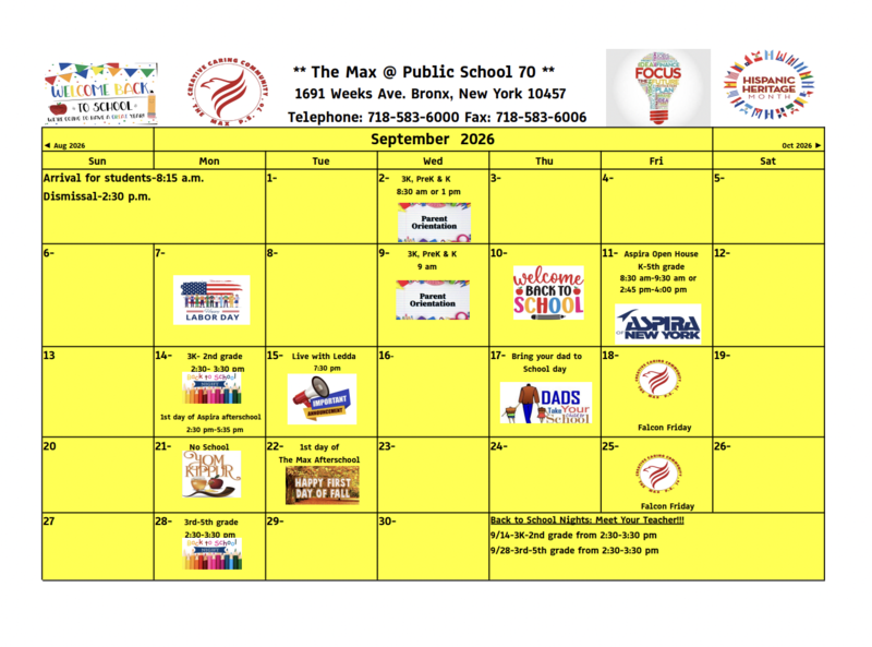 September Calendar