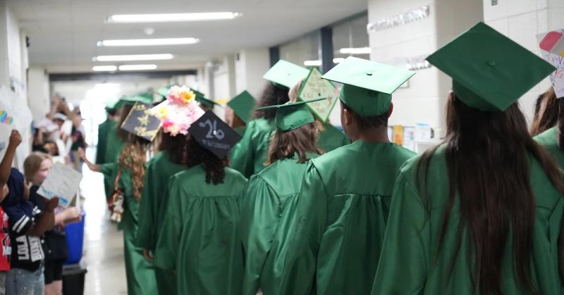 graduates in the hall