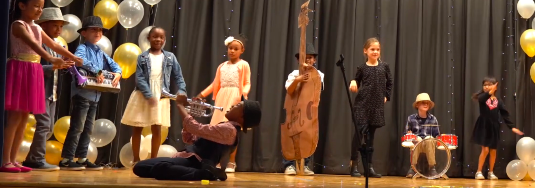 Kid Playing Trumpet