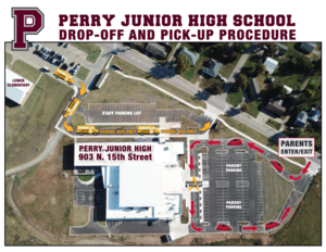 Perry junior high drop off map